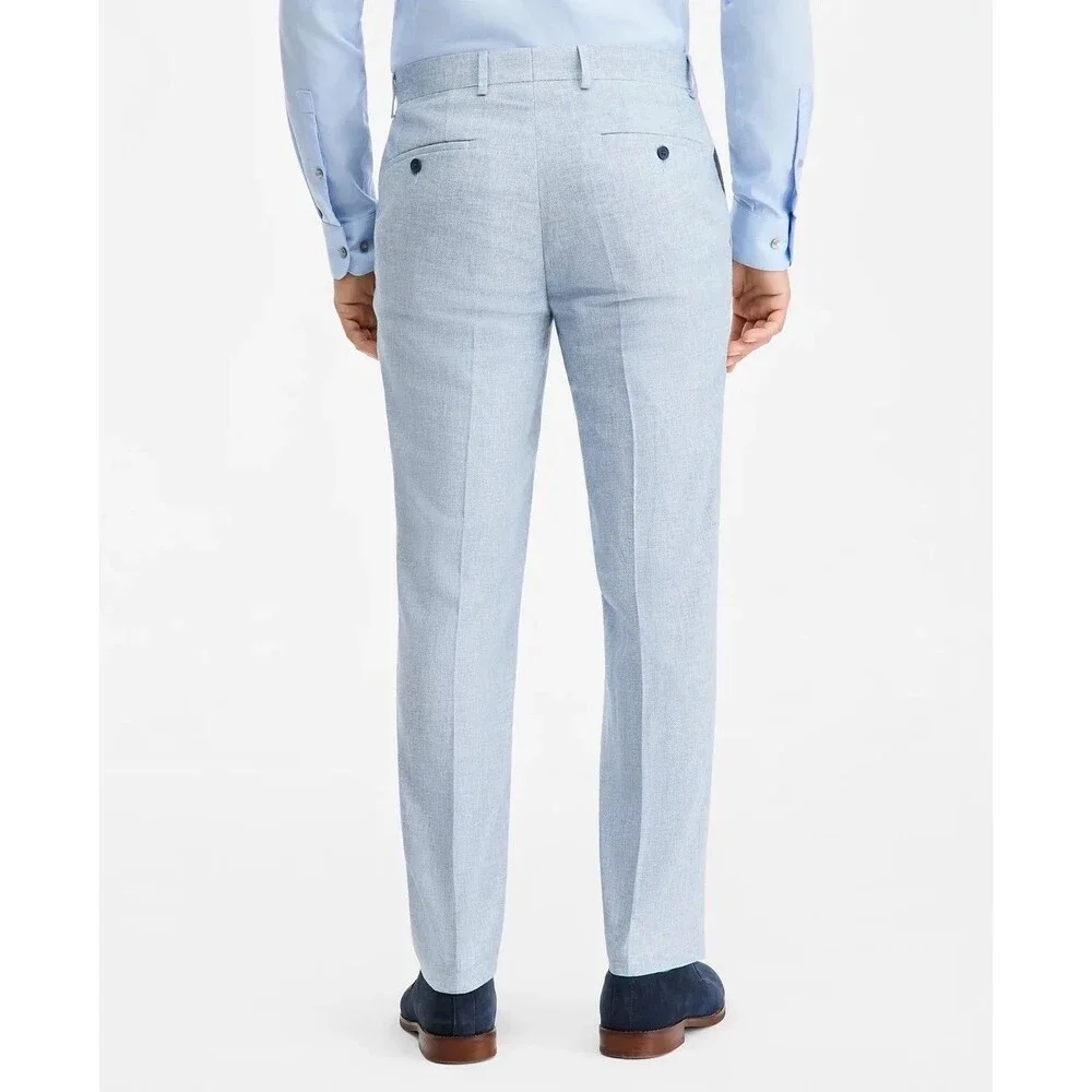 $495 NEW BAR III MENS 38R BLUE LINEN SLIM 2 PIECE SUIT WITH DRESS PANTS 30X30